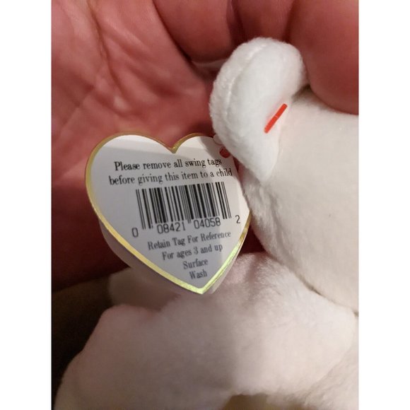 Ty 4058 Valentino Bear Beanie Baby 1993/1994; Errors, PVC, Brown Nose - Picture 8 of 11